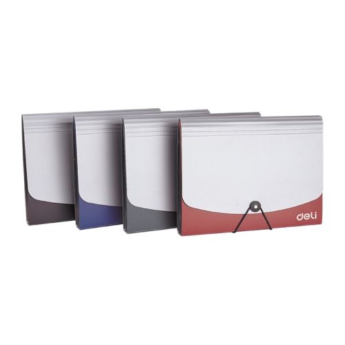 Папка с 13 отделения Deli New York, E5558, A4, PP 650 mic, с индекси, микс 3 цвята — Joya.bg 1