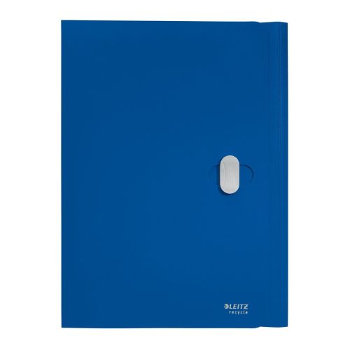 Папка с 3 капака и клипс LEITZ Recycle, A4, рециклиран РР, синя — Joya.bg 1