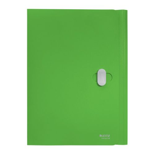 Папка с 3 капака и клипс LEITZ Recycle, A4, рециклиран РР, зелена — Joya.bg 1