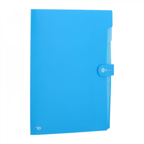 Папка с 8 отделения Deli Rio, EB40102, A4, PP 600 mic, с индекси, синя — Joya.bg 1