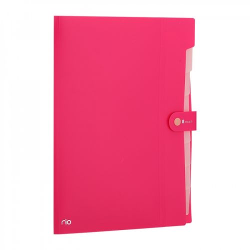 Папка с 8 отделения Deli Rio, EB40102, A4, PP 600 mic, с индекси, цикламена — Joya.bg 1