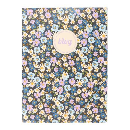 Папка с ластик и 3 капака ANCOR Flowers A4, картон с UV лак — Joya.bg