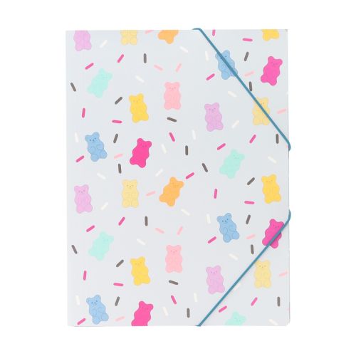 Папка с ластик и 3 капака ANCOR Sweet Candy A4, картон с UV лак — Joya.bg