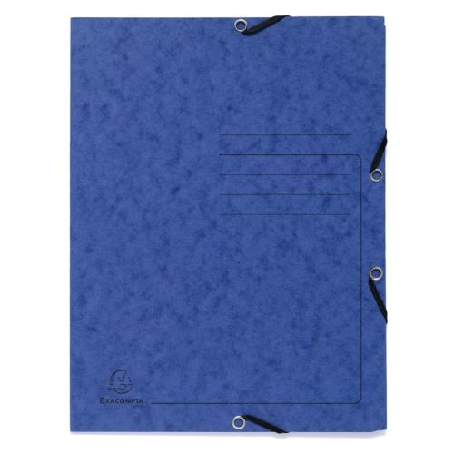 Папка с ластик и 3 капака Exacompta, A4, Colorspan картон 355 г, синя 1