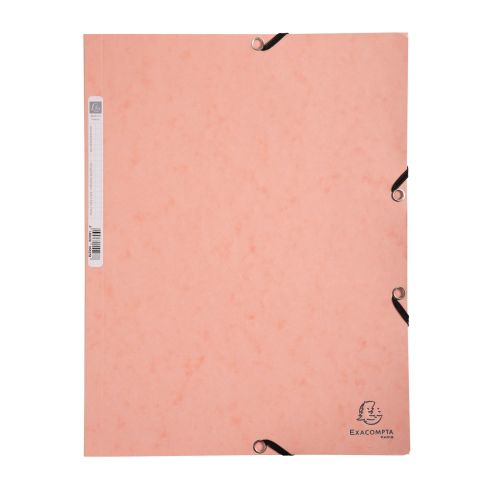 Папка с ластик и 3 капака EXACOMPTA AQUAREL, A4, Genuine картон 400 г, корал — Joya.bg 1