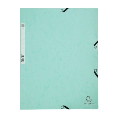 Папка с ластик и 3 капака EXACOMPTA AQUAREL, A4, Genuine картон 400 г, светлозелена — Joya.bg 1