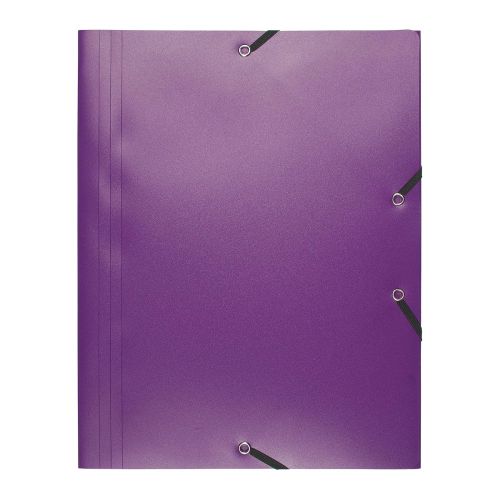 Папка с ластик и 3 капака EXACOMPTA Opaque, A4, РР 400 mic, лилава 1