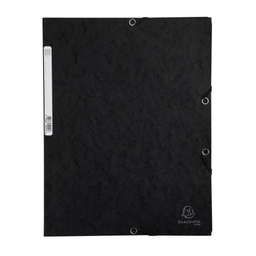 Папка с ластик и 3 капака EXACOMPTA Premium, A4, Genuine картон 400 г, черна — Joya.bg 1