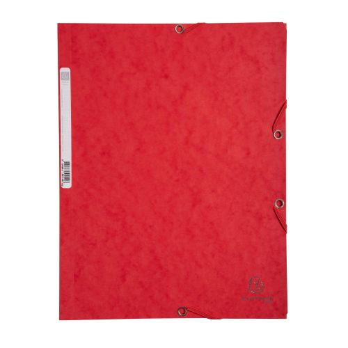 Папка с ластик и 3 капака EXACOMPTA Premium, A4, Genuine картон 400 г, червена — Joya.bg 1