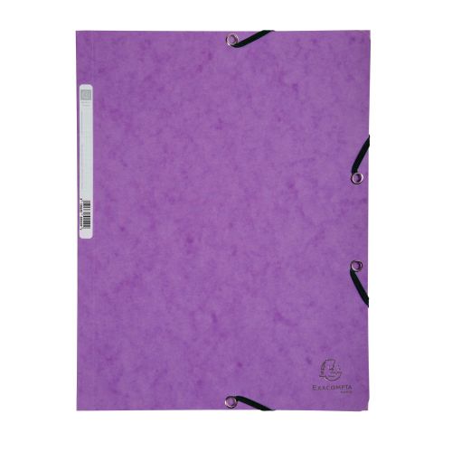 Папка с ластик и 3 капака EXACOMPTA Premium, A4, Genuine картон 400 г, лилава — Joya.bg 1