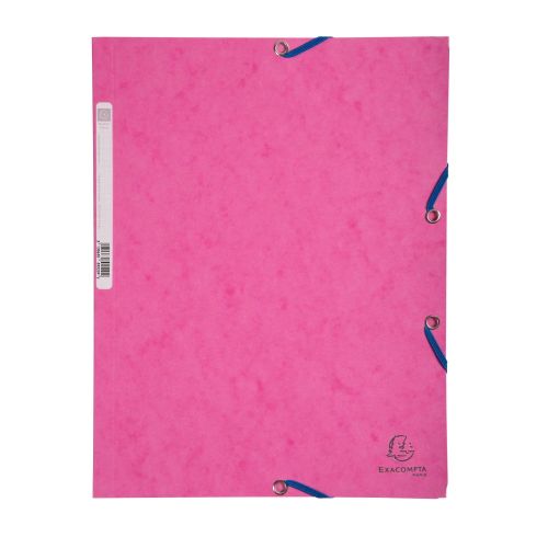 Папка с ластик и 3 капака EXACOMPTA Premium, A4, Genuine картон 400 г, розова — Joya.bg 1