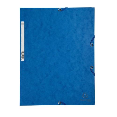 Папка с ластик и 3 капака EXACOMPTA Premium, A4, Genuine картон 400 г, синя — Joya.bg 1