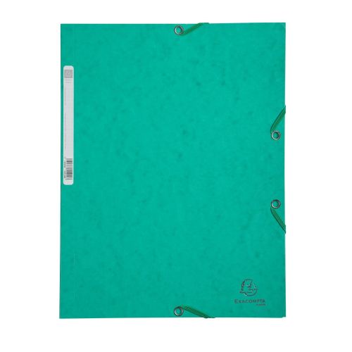 Папка с ластик и 3 капака EXACOMPTA Premium, A4, Genuine картон 400 г, зелена — Joya.bg 1