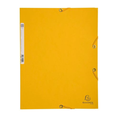 Папка с ластик и 3 капака EXACOMPTA Premium, A4, Genuine картон 400 г, жълта — Joya.bg 1