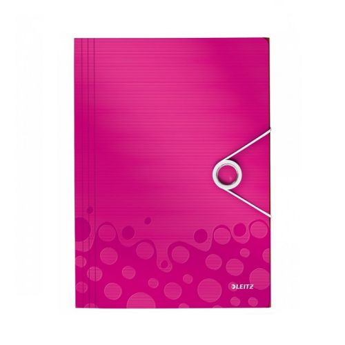 Папка с ластик и 3 капака LEITZ WOW, A4, PP, цикламена — Joya.bg 1