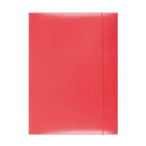 Папка с ластик и 3 капака OFFICE PRODUCTS, A4, картон 300 г с UV лак, червена