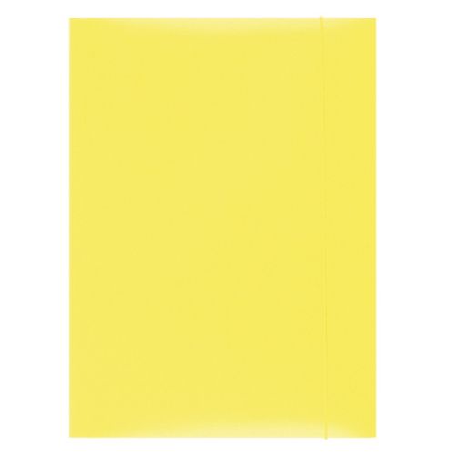 Папка с ластик и 3 капака OFFICE PRODUCTS, A4, картон 300 г с UV лак, жълта