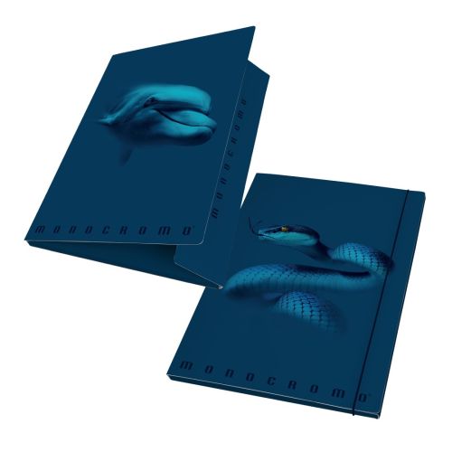 Папка с ластик и 3 капака PIGNA Monocromo, А4, картон с UV лак, синя — Joya.bg 1