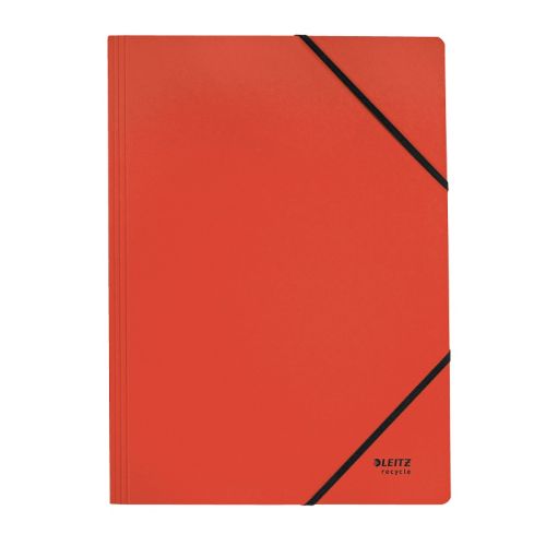 Папка с ластик LEITZ Recycle, A4, рециклиран картон 430 г, червена — Joya.bg 1