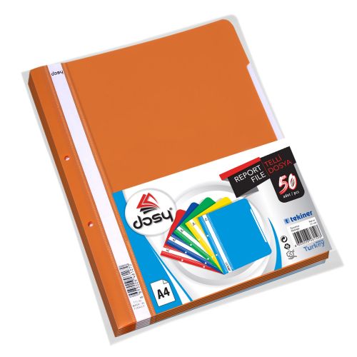 Папка с мапинка и перфорация DOSY A4, PP, 180 mic, оранжева