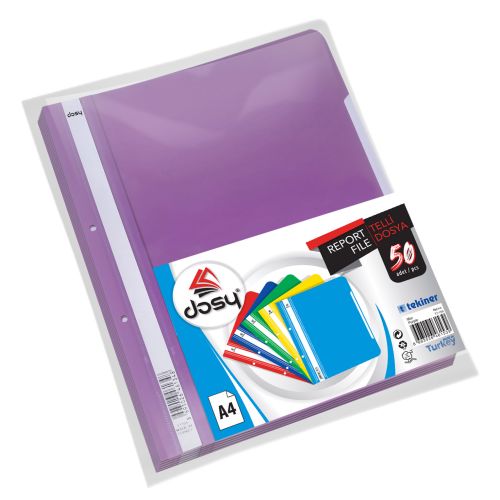 Папка с машинка и перфорация DOSY A4, PP, 180 mic, лилава