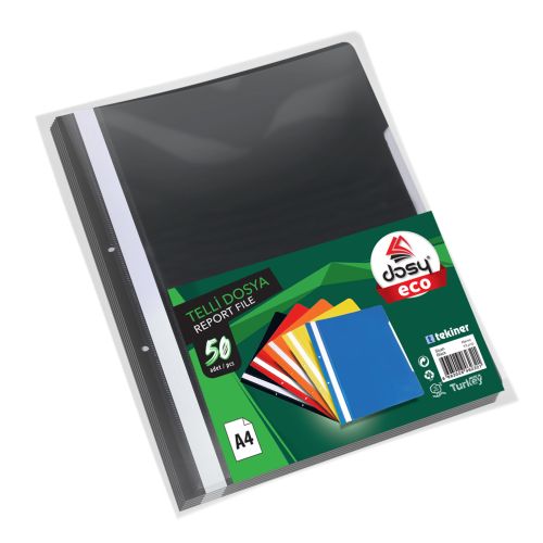 Папка с машинка и перфорация DOSY Eco A4, PP, 150 mic, черна