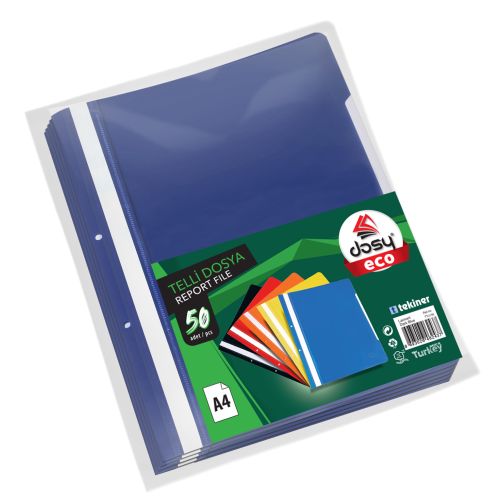 Папка с машинка и перфорация DOSY Eco A4, PP, 150 mic, синя