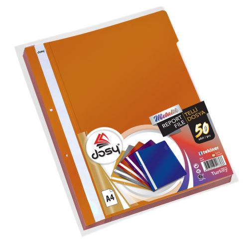 Папка с машинка и перфорация DOSY Metallic A4, PP, 180 mic, златистa