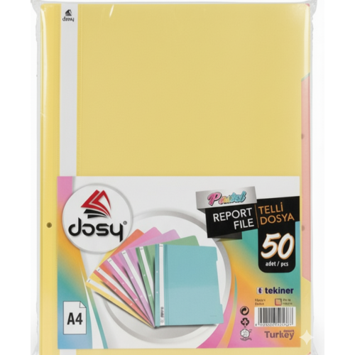 Папка с машинка и перфорация DOSY Pastel A4, PP, 180 mic, ванилия
