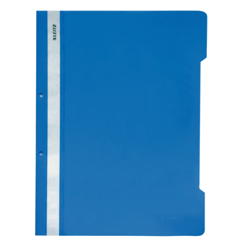 Папка с машинка и перфорация LEITZ, A4, PP 170 mic, кристал, светлосиня 1
