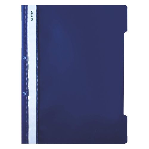 Папка с машинка и перфорация LEITZ, A4, PP 170 mic, кристал, тъмносиня 1