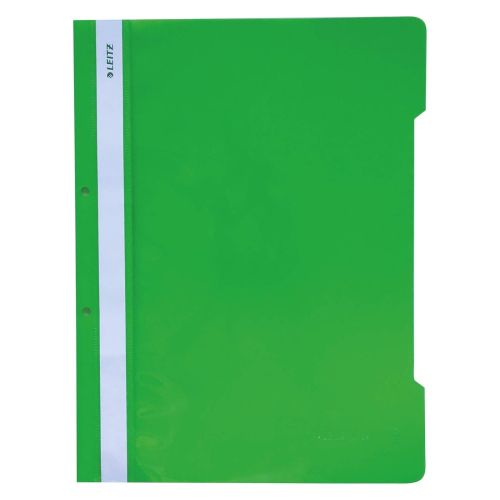 Папка с машинка и перфорация LEITZ, A4, PP 170 mic, кристал, зелена 1