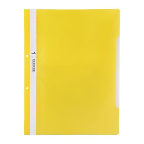 Папка с машинка и перфорация UMIX Eco, A4, PP 140 mic, мат, жълта — Joya.bg 1