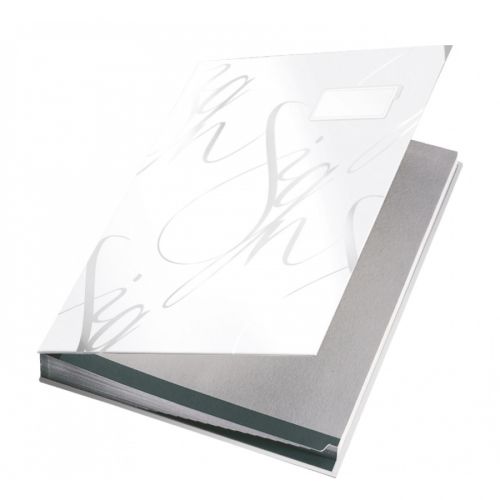 Папка за подписи LEITZ, 240х340 мм, A4+,  рециклиран картон 700 г с РР фолио, 18 отделения, сива — Joya.bg