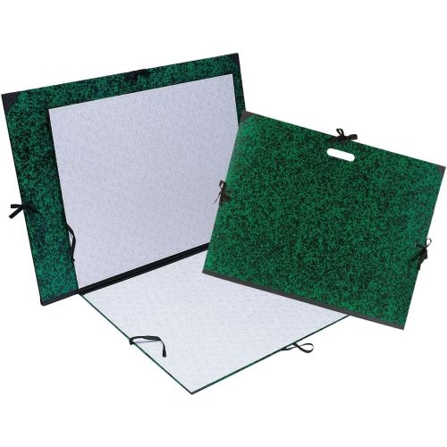 Папка за рисунки EXACOMPTA Marbled Green, 500х650 мм, А2, картон 1292 г, с текстилни връзки и гръб,  1