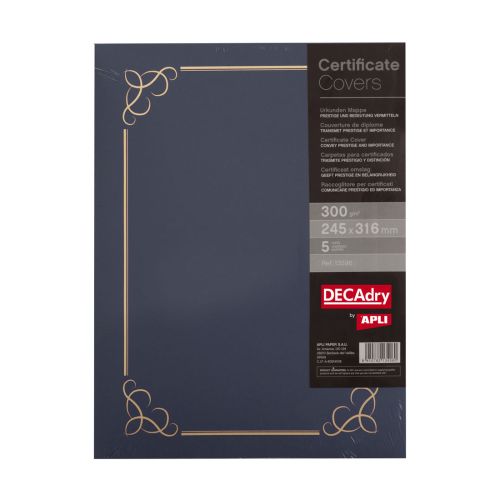 Папка за сертификати DECAdry, картон 300 г, тъмносиня — Joya.bg