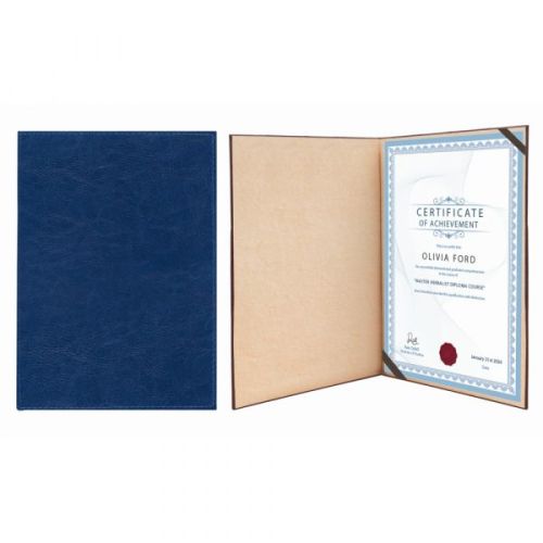 Папка за сертификати LASTVA Certificate A4+, 230x320 мм, PU термокорица, синя