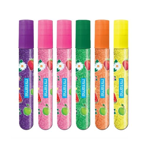 Парфюмирано лепило с брокат MITAMA, аромати на плодове и цветя, за декорации, 6 бр. х 10.5 мл  1