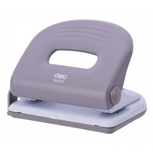 Перфоратор Deli Start, E0119, за 25 л.(80 г), с ограничител, метален, сив 1