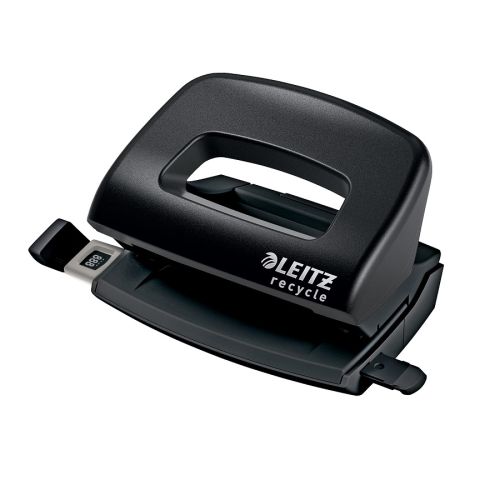 Перфоратор LEITZ NeXXt Recycle, за 10 л.(80 г), ограничител, 100x70x81 мм, пластмаса + метал, черен — Joya.bg 1