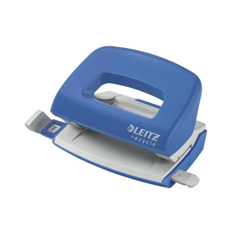 Перфоратор LEITZ NeXXt Recycle, за 10 л.(80 г), ограничител, 100x70x81 мм, пластмаса + метал, син — Joya.bg 1