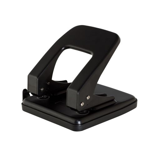 Перфоратор OFFICE PRODUCTS, за 40 л.(80 г), с ограничител, метален, черен