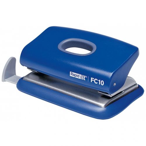 Перфоратор Rapid FC10, за 10 л.(80 г), с ограничител, 104x49x72 мм, ABS + метал, син — Joya.bg