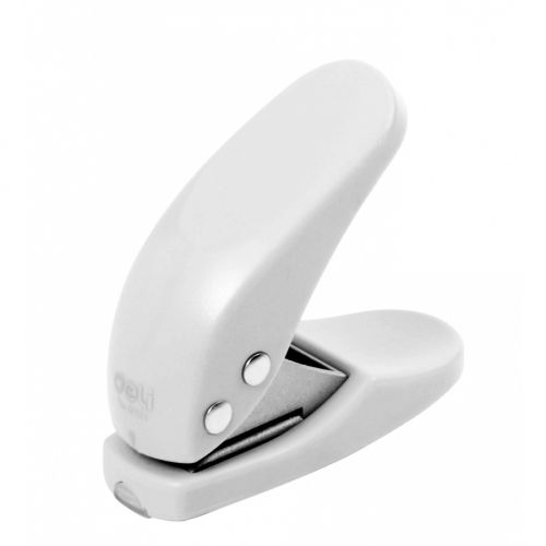 Перфоратор за един отвор Deli Start, за 10 л.(80 г), E0111, с ограничител, метален, бял 1