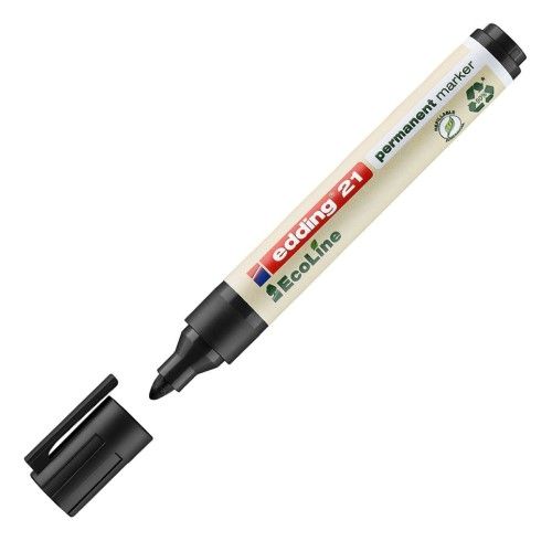 Перманентен маркер edding 21 EcoLine, объл връх 1.5-3 мм, черен — Joya.bg