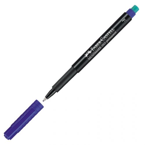 Перманентен маркер Faber-Castell 151351 OHP-F, 0.6 мм, син — Joya.bg