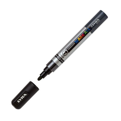 Перманентен маркер LYRA GRADUATE MARK ALL, объл връх 2 мм, черен — Joya.bg