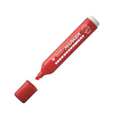 Перманентен маркер tratto MARKER, скосен връх 1-5 мм, червен — Joya.bg