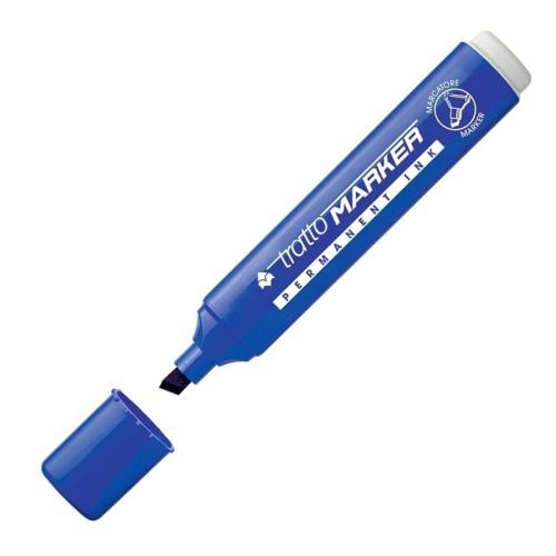Перманентен маркер tratto MARKER, скосен връх 1-5 мм, син — Joya.bg