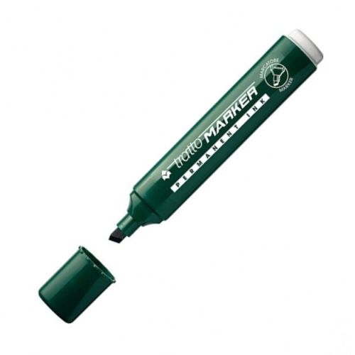 Перманентен маркер tratto MARKER, скосен връх 1-5 мм, зелен